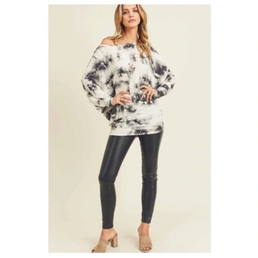 Soft Dolman Sleeve Tie Dye Women's Top - Picture 6 of 6